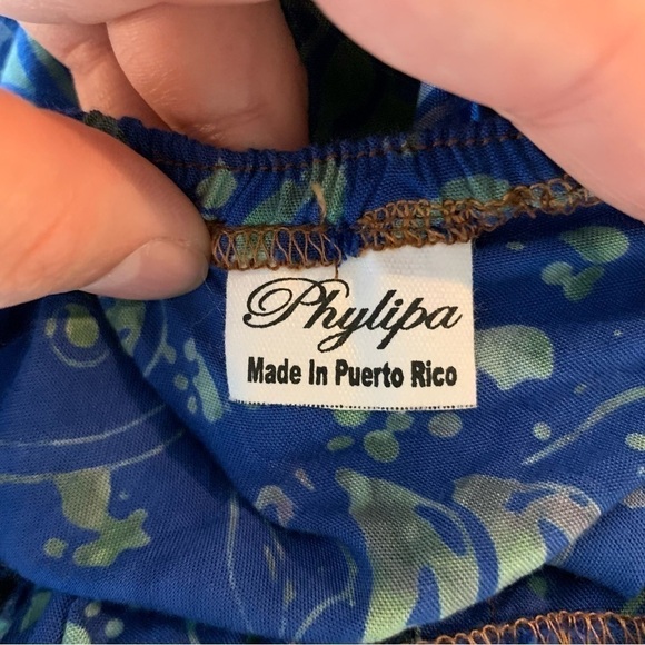 Phylipa Handmade Blue Floral Batik Halter Top Dress - Picture 7 of 7